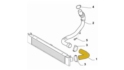 Furtun intercooler, supraalimentare Citroen Jumper 2006-2014; Fiat Ducato 2006-2014; Peugeot Boxer 2006-2014, diametru 53/53 mm, cauciuc, BestAutoVest 5770PT-1