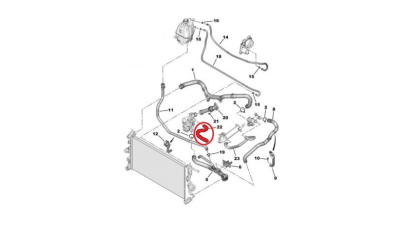 Furtun radiator Citroen Jumper 2006-2014; Fiat Ducato 2006-2014; Ford Transit 2006-2014; Peugeot Boxer 2006-2014, diametru 16/16 mm, cauciuc, BestAutoVest 5770PW-2