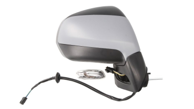 Oglinda usa exterioara Peugeot 3008, 08.2009-09.2016; 5008, 10.2009-04.2017, partea Dreapta, reglare electrica; capac cromat; incalzit; sticla convexa; Senzor de temperatura; 6 pini; cu Lucas; baza oglinda neagra, Aftermarket