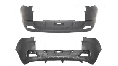 Bara spate Peugeot 3008, 08.2009-09.2016, cu gauri pt. senzori parcare; negru grunduit; cu gauri pentru spoiler