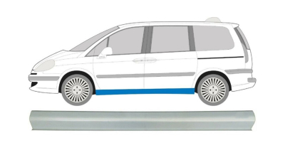 Piesa de reparatie prag Citroen C8 (Ea/Eb), 07.2002-2014, Fiat Ulysse, 08.2002-12.2012; Peugeot 807 (E), 07.2002-2012, partea Stanga=Dreapta, inferior; Lungime 2000 mm, Aftermarket