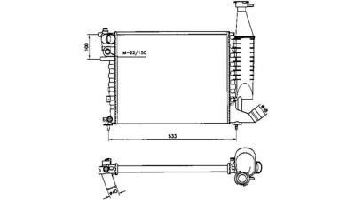 Radiator racire Citroen Berlingo, 10.1998-10.2002, Peugeot Partner, 10.1998-10.2002 Motor 1, 1 44kw Benzina, tip climatizare Cu/fara AC, cutie Manuala, cu conectori rapizi iesire, dimensiune 460x378x23mm, Cu lipire fagure mecanica, Aftermarket