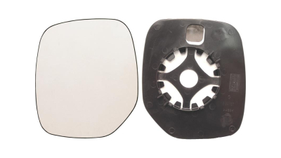 Geam oglinda exterioara cu suport fixare Citroen Berlingo (Mf/G), 07.1996-02.2008; Peugeot Partner (G), 07.1996-03.2008, partea Stanga, sticla convexa; geam cromat, Aftermarket