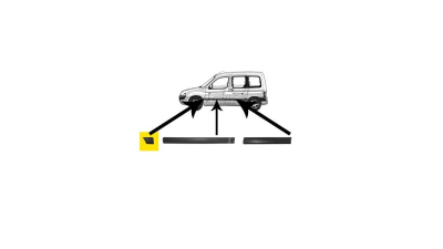 Bandou aripa, ornament Peugeot Partner (G), 11.2002-03.2008, Dreapta, negru; fata fender