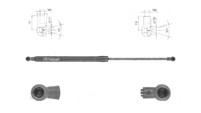 Amortizor capota spate, echilibror haion Peugeot 108, 06.2014-; Citroen C1, 06.2014-, Stanga = Dreapta, Lungime, Cursa, Forta: 488 mm, 190 mm, 190 N, liftback