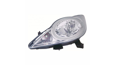 Far Peugeot 107 (P), 05.2012-12.2014, Electric, tip bec H4, omologare ECE, cu motoras, 1607978080; 1607978180, Stanga, marca Valeo