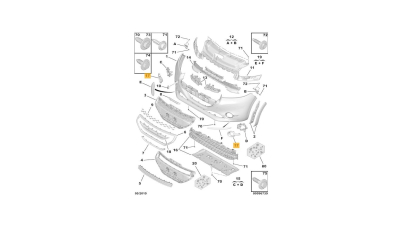 Suport proiector ceata Peugeot 208, 04.2012-12.2019, Fata, partea Stanga, Negru stralucitor, Aftermarket