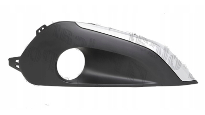 Grila bara Peugeot 208, 04.2012-, fata, Dreapta, cu ornament gri; cu gaura proiector; lateral