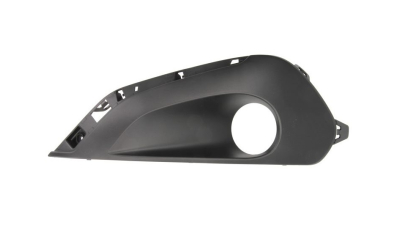 Grila bara Peugeot 208, 2015-12.2019, Fata, partea Stanga, cu gauri pt. ornamente; cu gaura pentru lampa de ceata; lateral, Aftermarket
