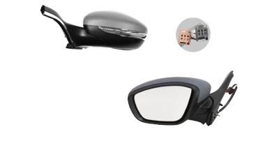 Oglinda exterioara Peugeot 2008, 03.2013-, Peugeot 208, 04.2012-, Stanga, Crom, electrica, Cu incalzire, carcasa prevopsita, grunduita, Convex, View Max, 1607511380 57B1513M, cu 7 pini/2 conectori