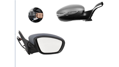 Oglinda exterioara Peugeot 2008, 03.2013-, Peugeot 208, 04.2012-, Dreapta, Crom, electrica, Cu incalzire, carcasa prevopsita, grunduita, Convex, View Max, 1607511880 57B1524M, 9 PINI/2 CONECTORI