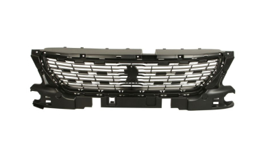 Grila masca radiator Peugeot 301, 01.2017-, Fata, cu ornament cromat; negru, Aftermarket