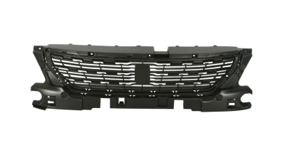 Grila masca radiator Peugeot 301, 01.2017-, Fata, Cu ornament negru; negru, Aftermarket