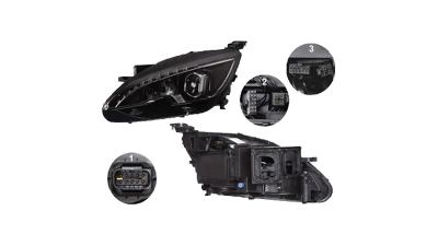 Far Peugeot 308, 10.2013-12.2017, partea Stanga, LED; electric; fara motor; fara unitate control LED, MAGNETI MARELLI (AL - AUTOMOTIVE LIGHTING)