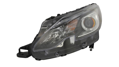 Far Peugeot 2008, 07.2016-, partea Stanga, cu lumina timp de zi tip LED; tip bec H7+H7+PWY24W; electric; negru; cu motor; cu becuri, VALEO