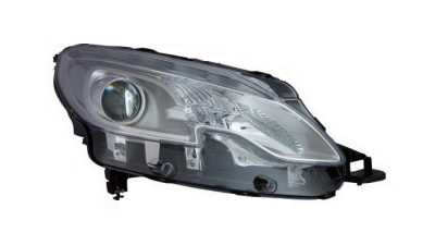 Far Peugeot 2008, 03.2013-06.2016, partea Dreapta, cu lumina timp de zi tip LED; tip bec H7+H7+PWY24W; electric; argintiu; fara motor, DEPO