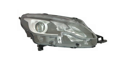 Far Peugeot 2008, 07.2016-, partea Dreapta, cu lumina timp de zi tip LED; tip bec H7+H7+PWY24W; electric; negru; cu motor; cu becuri, VALEO