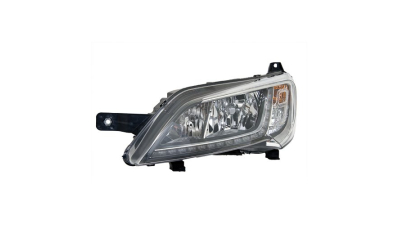Far Citroen Jumper, 06.2014-, Fiat Ducato, 06.2014-, Peugeot Boxer, 06.2014-, Stanga, tip bec H7+H7, reglare electrica, cu lumini pentru timp de zi LED, culoare argintiu, ECE, cu motoras, Depo, 1374297080, 1612041880