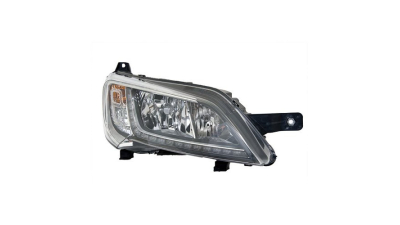 Far Citroen Jumper, 06.2014-, Fiat Ducato, 06.2014-, Peugeot Boxer, 06.2014-, Dreapta, tip bec H7+H7, reglare electrica, cu lumini pentru timp de zi LED, culoare argintiu, ECE, cu motoras, Depo, 1374293080, 1612041080