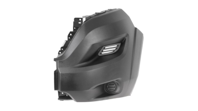 Parte laterala bara , colt lateral flaps fata, partea stanga Citroen Jumper, 06.2014-, Fiat Ducato, 06.2014-, Peugeot Boxer, 06.2014-, cu primer, Model Scurt, fara suport proiector, fara capac carlig remorcare