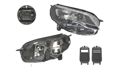 Far Peugeot Expert/Traveller, 06.2016-, fata, Dreapta, H1+H7; electric; cu motor; cu becuri, VARROC,