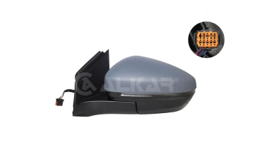 Oglinda usa exterioara Peugeot 3008, 10.2016-; 5008, 04.2017-, partea Stanga, reglare electrica; grunduit; incalzit; sticla convexa; geam cromat; 6 pini; cu Lucas, View Max