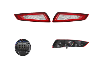 Stop spate lampa Porsche 911 (997), 09.2004-06.2008, spate, Stanga+Dreapta, LED; crom, rosu; tuning, Taiwan