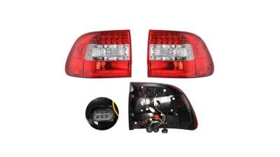 Set stopuri spate tuning lampa Porsche Cayenne (955) 09.2002-12.2006 BestAutoVest partea Dreapta+Stanga led, rosu-alb-clar