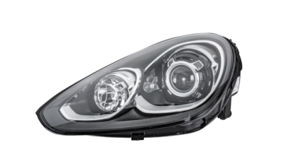Far Porsche Cayenne (92a), 10.2014-12.2017, partea Stanga, cu lumina dinamica pentru viraje; cu lumina pentru viraje statica; D3S+H7+LED; electric; fara bec descarcare; fara ballast; fara unitate control nivelare; cu motor, HELLA