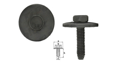 Surub fixare M6 RENAULT CLIO III, ESPACE IV (K), KANGOO (KC/FC), LAGUNA II (G), MEGANE II (M), SCENIC (JM), TRAFIC, VEL SATIS, Mercedes 190 W201, Clasa C W202, Clasa E W210/W124 fixare aripi, bare si ornamente; 5 buc/set,