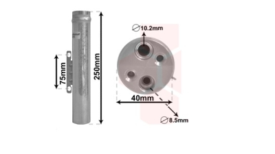 Uscator aer conditionat Renault Twingo, 2007-2014, motor 1.2, 1.2 TCE, benzina, iesire : 8, 4, intrare : 10, 2, tip gaz R134A, aluminiu, Grosime : 40, Inaltime : 250, 