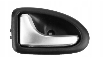 Maner interior deschidere usa Renault Clio 2 1998-2012, Megane 1 1995-2002, Scenic 1 1995-2003 (usa fata/spate stanga), Trafic 2001-2006/Opel Vivaro 2004-2014 (fata stanga) clapeta deschidere portiera, suport negru cu maner gri 8200915598, pentru cablu