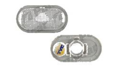 Lampa semnalizare laterala Opel Vivaro, 01.2001-2014; Smart Fortwo (W453), 11.2014-, fata, Stanga = Dreapta, spotted lens; WY5W; alb carcasa, alb; fara suport becuri; cu rama, TYC