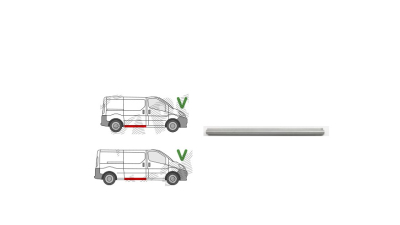Prag Opel Vivaro, 01.2001-12.2006; Opel Vivaro, 01.2007-10.2014, Dreapta, Aftermarket