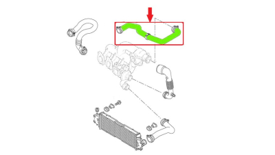 Furtun intercooler, supraalimentare Nissan Primastar 2001-2006; Opel Vivaro 2001-2006; Renault Trafic 2001-2006, diametru 44/49 mm, cauciuc, BestAutoVest 6026PT-2
