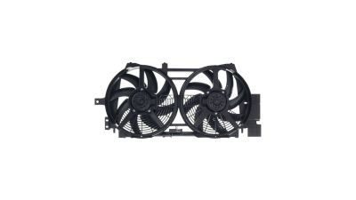 GMV radiator electroventilator Renault Laguna I (B/K56), 01.1994-03.2001 1,6 16v 79kw; 1,8; 1,8 16v; 1,9 Dci 79kw; Benzina/Diesel, cu AC, cv manuala/automata, 230/230W; 380+380 mm; 2+2 pini, plastic, Aftermarket