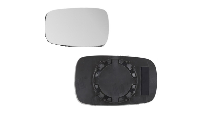 Geam oglinda exterioara cu suport fixare Renault Laguna 2 (G), 03.2001-10.2007, Stanga, geam asferic; cromat