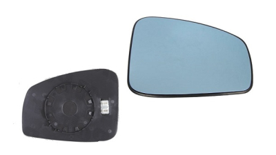 Geam oglinda exterioara cu suport fixare Renault Laguna 3 (T), 10.2007-, Dreapta, incalzita; geam convex; geam albastru