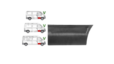 Panou de reparatie usa Iveco Daily, 01.1999-2014; Opel Movano, 07.1998-01.2010, Fata, partea Dreapta, joasa; usa fata; inaltime 330 mm, Aftermarket