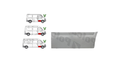 Panou de reparatie usa Iveco Daily, 01.1999-2014; Opel Movano, 07.1998-01.2010, Fata, partea Dreapta, inferior; usa fata, Aftermarket