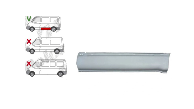 Panou lateral Opel Movano, 01.2004-07.2007; Opel Movano, 07.1998-12.2003; Opel Movano, 07.2007-01.2010, Stanga, Aftermarket