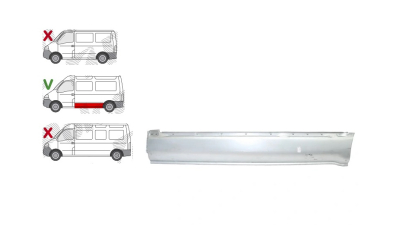 Panou lateral Opel Movano, 01.2004-07.2007; Opel Movano, 07.1998-12.2003; Opel Movano, 07.2007-01.2010, Stanga, Aftermarket