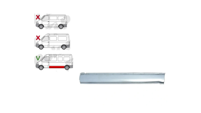 Panou lateral Opel Movano, 01.2004-07.2007; Opel Movano, 07.1998-12.2003; Opel Movano, 07.2007-01.2010, Stanga, Aftermarket
