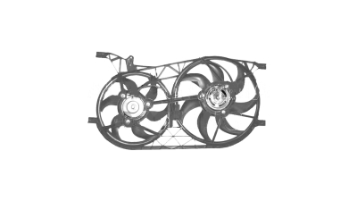 GMV radiator electroventilator Renault Vel Satis (Bj0), 2002-2009 2,0 Dci 129kw; 2,2 Dci 103kw; 3,0 Dci 133kw; 3,5 V6 177kw Diesel/Benzina,  385/325mm; 2+2 pini, fara rezistor, Aftermarket