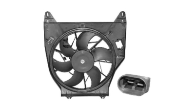 GMV radiator electroventilator Renault Kangoo (Kc/Fc), 03.1998-2008 Motor 1, 9 D, 1, 9 Dti Diesel, tip climatizare fara AC, cutie Manuala, dimensiune 340W/380mm, cu 2 pini, fara rezistormm, Aftermarket