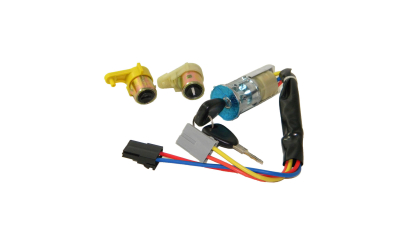 Set yale inchidere Renault Kangoo (Kc/Fc), 03.1998-01.2008, cu chei, cu 2 butuci blocare usa, cu contact cheie,