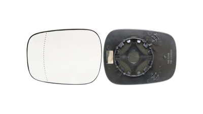 Geam oglinda exterioara cu suport fixare Nissan Kubistar (X76), 08.2003-, Renault Kangoo (Kc/Fc), 07.2001-01.2008, Scenic (Ja), 09.1999-06.2003, Model Rx4, partea Stanga=Dreapta, sticla convexa; geam cromat, Aftermarket