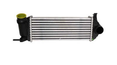Intercooler Renault Kangoo (W), 02.2008-, motor 1.5 dci 50/63/65/66/76kw, diesel, cu/fara AC, aluminiu brazat/plastic, 375x144x64 mm, SRLine, 