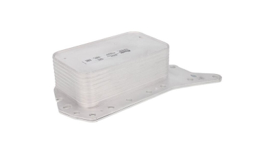 Radiator racire ulei motor, termoflot Nissan Qashqai (J10), 10.2011-11.2013, Qashqai (J11), 11.2013-, X-Trail, 12.2013-, motor 1.6 dci, 96 kw, diesel, 80x216x52 mm, garnituri incluse, din aluminiu