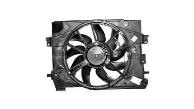 GMV radiator electroventilator Dacia Logan 2012- Motor 0, 9 Tce 66kw; 1, 2 55kw; 1, 5 Dci 55/66kw; Sandero 2012- Motor 0, 9 Tce 66kw; 1, 2 55kw; 1, 5 Dci 66kw Diesel/Benzina, dimensiune 385mm, cu 2 pini, fara rezistormm, Aftermarket